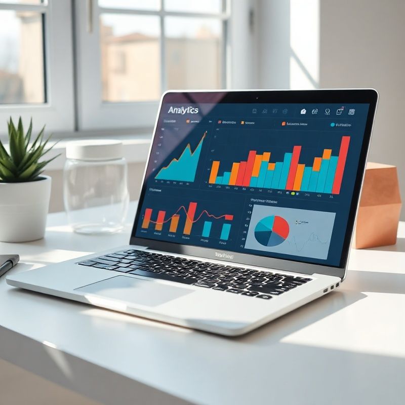 Analitički dashboard na laptopu